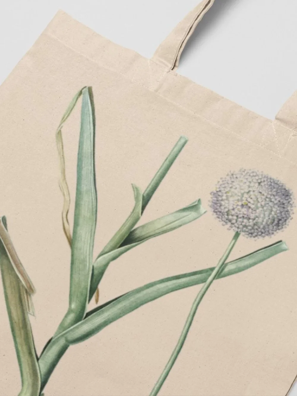 Wild Leek Vintage Floral Print Graphic Canvas Tote Bag